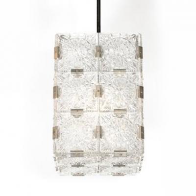  Kinkeldey Pair of Mid Century Rectangular Faceted Cut Crystal Pendants by Kinkeldey