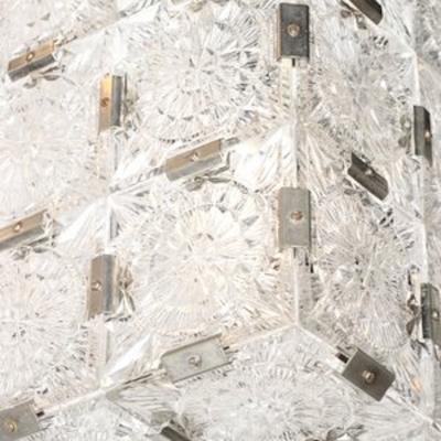  Kinkeldey Pair of Mid Century Rectangular Faceted Cut Crystal Pendants by Kinkeldey