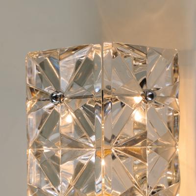  Kinkeldey Pair of faceted crystal and Chrome Jewel Sconces by Kinkeldey 1960s