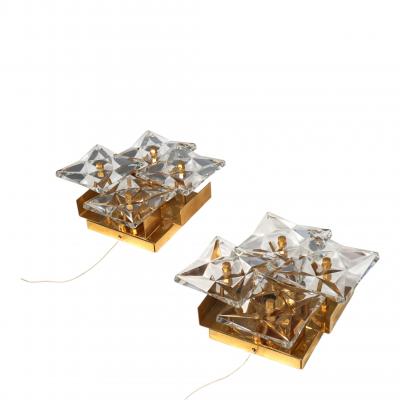  Kinkeldey Set of 2 Kinkeldey Hollywood Regency crystal wall lamps 1970