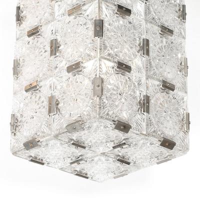  Kinkeldey Set of Three Mid Century Rectangular Faceted Cut Crystal Pendants by Kinkeldey