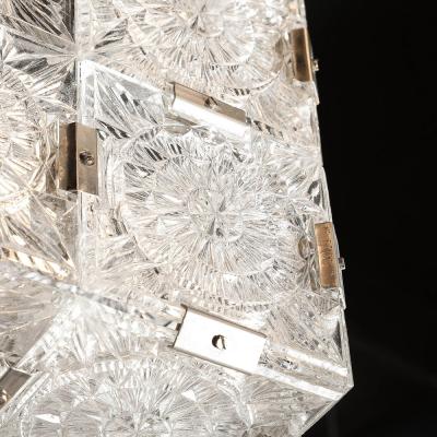  Kinkeldey Set of Three Mid Century Rectangular Faceted Cut Crystal Pendants by Kinkeldey