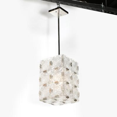  Kinkeldey Set of Three Mid Century Rectangular Faceted Cut Crystal Pendants by Kinkeldey