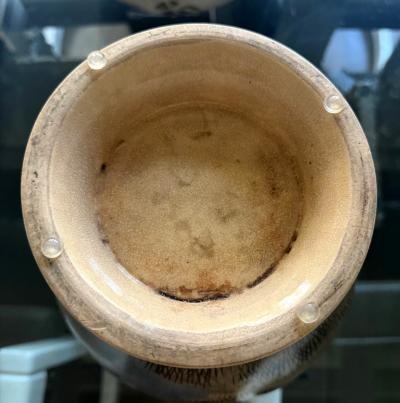  Kinkozan Large Japanese Ceramic Vase with Flying Autunm Geese by Kinkozan Studio