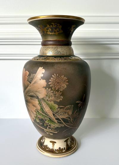  Kinkozan Large Japanese Satsuma Ceramic Vase Kinkozan