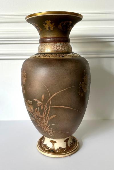  Kinkozan Large Japanese Satsuma Ceramic Vase Kinkozan