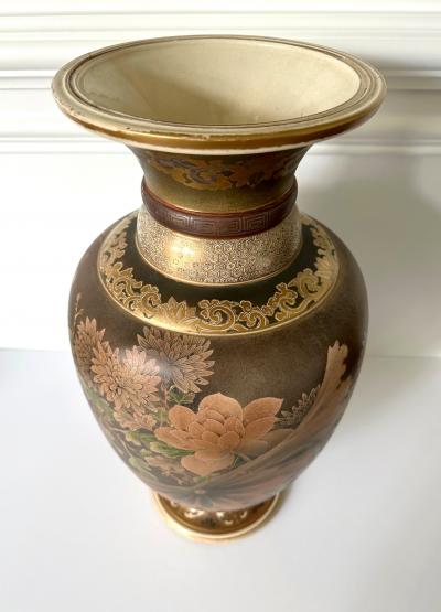  Kinkozan Large Japanese Satsuma Ceramic Vase Kinkozan