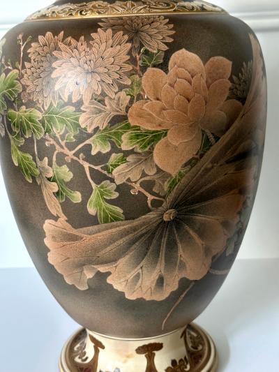  Kinkozan Large Japanese Satsuma Ceramic Vase Kinkozan