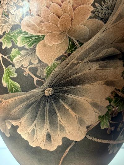  Kinkozan Large Japanese Satsuma Ceramic Vase Kinkozan