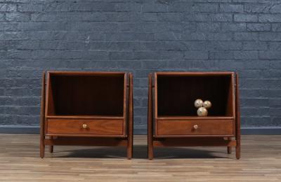 Kipp Stewart Stewart McDougall Kipp Stewart Declaration Walnut Floating Nightstands by Drexel