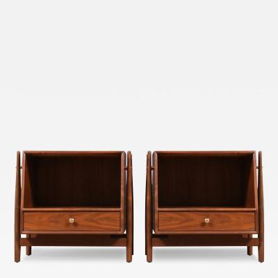  Kipp Stewart Stewart McDougall Kipp Stewart Declaration Walnut Floating Nightstands by Drexel