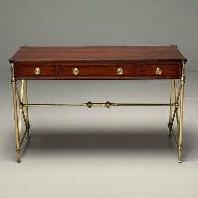  Kittinger Furniture Co Kittinger English Regency Campaign Desk Rosewood Satinwood Brass USA 1950s
