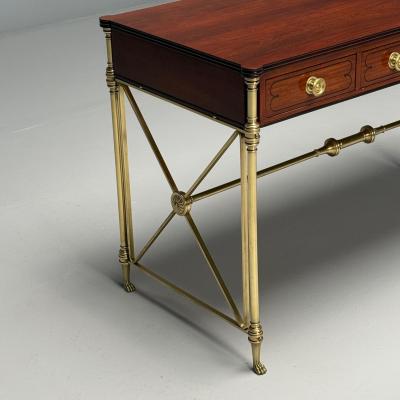 Kittinger Furniture Co Kittinger English Regency Campaign Desk Rosewood Satinwood Brass USA 1950s