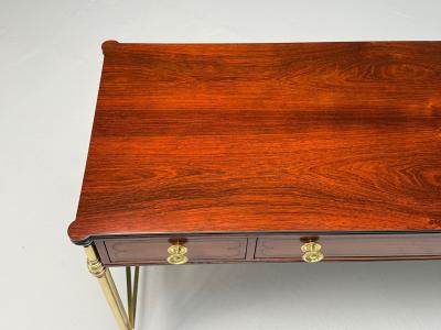  Kittinger Furniture Co Kittinger English Regency Campaign Desk Rosewood Satinwood Brass USA 1950s
