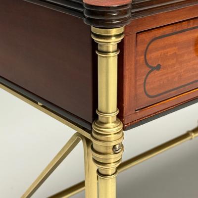  Kittinger Furniture Co Kittinger English Regency Campaign Desk Rosewood Satinwood Brass USA 1950s