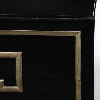  Kittinger Furniture Co Mid Century Modernist Mandarin Black Lacquer Low Chest by Kittinger