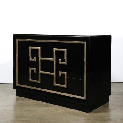  Kittinger Furniture Co Mid Century Modernist Mandarin Black Lacquer Low Chest by Kittinger