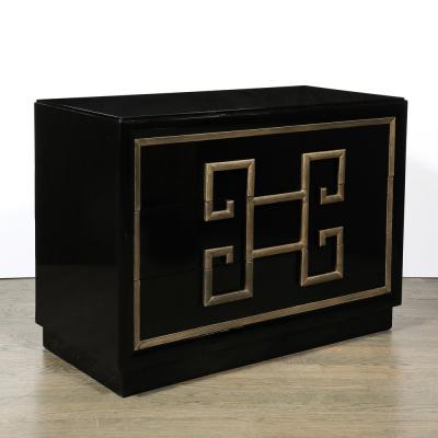  Kittinger Furniture Co Mid Century Modernist Mandarin Black Lacquer Low Chest by Kittinger