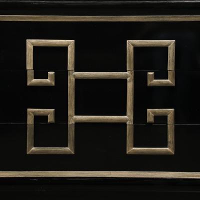  Kittinger Furniture Co Mid Century Modernist Mandarin Black Lacquer Low Chest by Kittinger