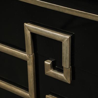  Kittinger Furniture Co Mid Century Modernist Mandarin Black Lacquer Low Chest by Kittinger