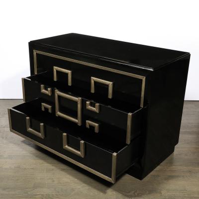  Kittinger Furniture Co Mid Century Modernist Mandarin Black Lacquer Low Chest by Kittinger