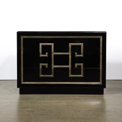  Kittinger Furniture Co Mid Century Modernist Mandarin Black Lacquer Low Chest by Kittinger