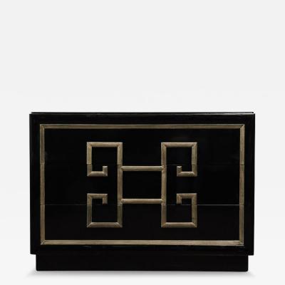  Kittinger Furniture Co Mid Century Modernist Mandarin Black Lacquer Low Chest by Kittinger