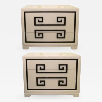  Kittinger Furniture Co Pair of Ivory Lacquer Chests