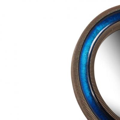  Knabstrup Knabstrup Mirror Ceramic Blue Signed