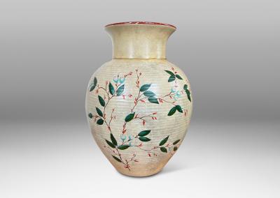  Knabstrup Monumental Vase with Floral Design by Knabstrup