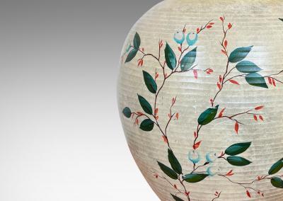  Knabstrup Monumental Vase with Floral Design by Knabstrup