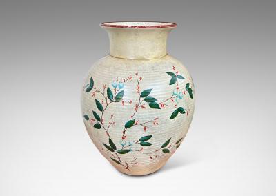  Knabstrup Monumental Vase with Floral Design by Knabstrup