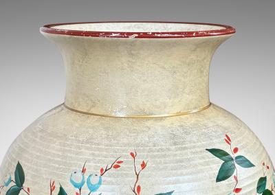  Knabstrup Monumental Vase with Floral Design by Knabstrup