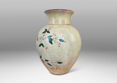  Knabstrup Monumental Vase with Floral Design by Knabstrup