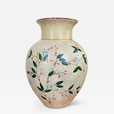  Knabstrup Monumental Vase with Floral Design by Knabstrup