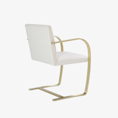  Knoll Brno Flat Bar Chairs in Cr me Velvet Brushed Brass