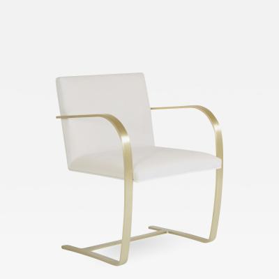  Knoll Brno Flat Bar Chairs in Cr me Velvet Brushed Brass