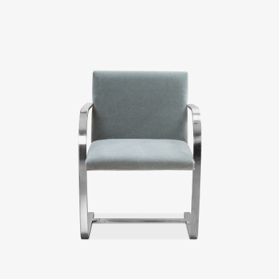  Knoll Brno Flat Bar Chairs in Mohair by Ludwig Mies van der Rohe for Knoll Set of 8