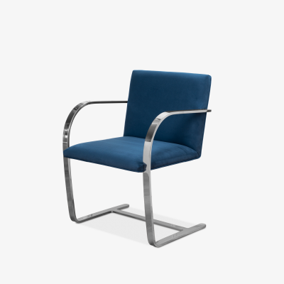  Knoll Brno Flat Bar Chairs in Navy Ultrasuede by Mies van der Rohe for Knoll Set of 8