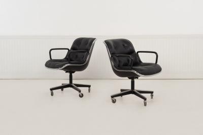  Knoll Charles Pollock for Knoll International Model 1258 Swivel Tilt Desk Chairs 1965
