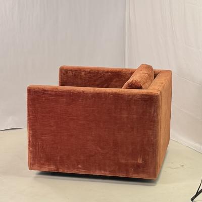  Knoll Classic Velvet Upholstered Club Chair by Charles Pfister for Knoll