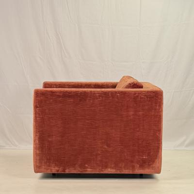  Knoll Classic Velvet Upholstered Club Chair by Charles Pfister for Knoll