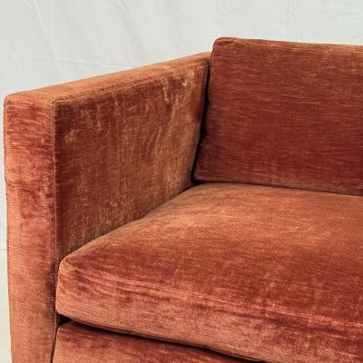  Knoll Classic Velvet Upholstered Club Chair by Charles Pfister for Knoll
