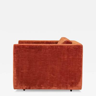  Knoll Classic Velvet Upholstered Club Chair by Charles Pfister for Knoll
