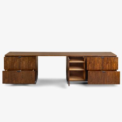  Knoll Custom Florence Knoll 108 Executive Credenza Desk in Walnut Chrome