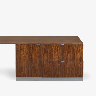  Knoll Custom Florence Knoll 108 Executive Credenza Desk in Walnut Chrome