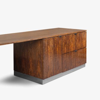  Knoll Custom Florence Knoll 108 Executive Credenza Desk in Walnut Chrome