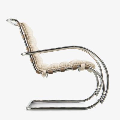  Knoll Custom Knoll MR Lounge Chairs in Ivory Wool by Mies van der Rohe for Knoll Pair