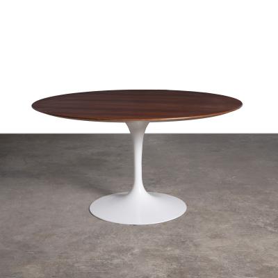  Knoll Eero Saarinen Round Knoll Tulip Dining Table in Book Matched Brazilian Rosewood