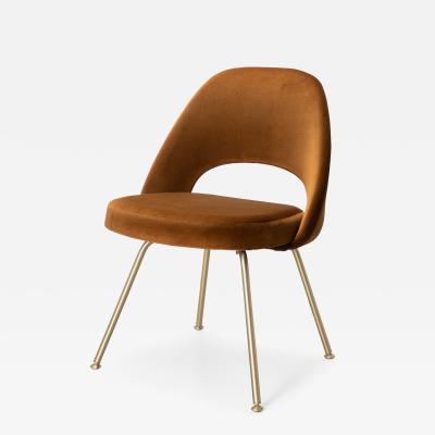  Knoll Eero Saarinen for Knoll Executive Armless Chairs in Velvet Brushed Brass